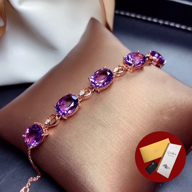 (Free Gra Certificate) Moissanite Hot Sale Ungu Gelang Perhiasan Wanita