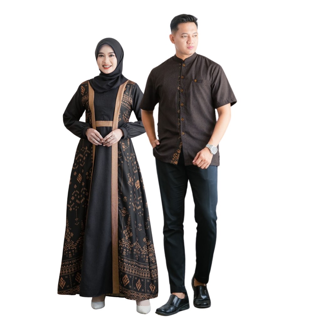 Baju Couple Pasangan Kekinian Lebaran 2025 Keluarga Warna Hitam Silmi Family