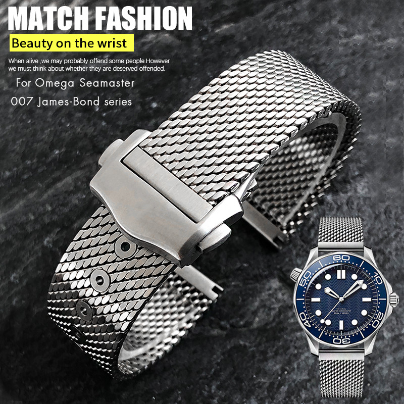 jam pria jam terbaru High Quality Solid Titanium Steel 18mm 19mm 20mm Watchband for Omega 007 Etion 