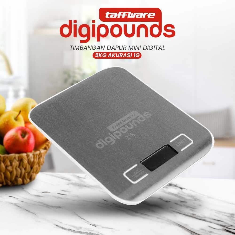 

Taffware Digipounds Timbangan Dapur Mini Digital Scale 5kg 1g - Z1S #MikailaStoree