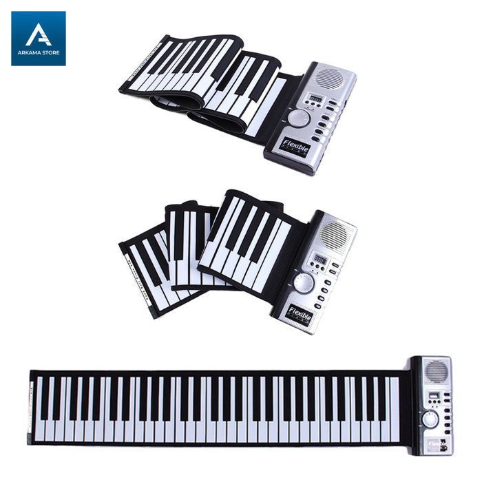 keyboard piano digital 61 key roll up gulung keyboard midi