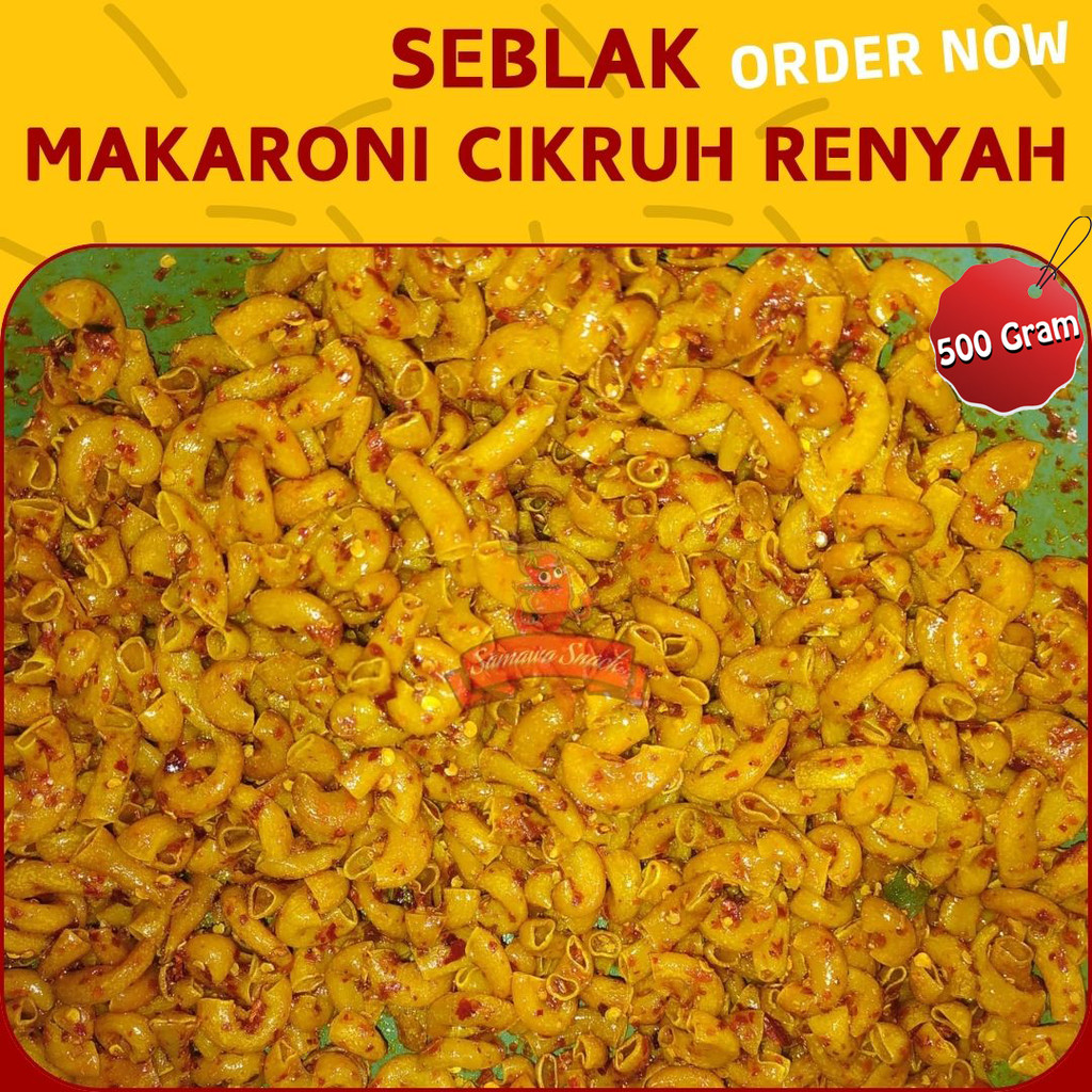 

MAKARONI RENYAH PEDAS DAUN JERUK / SEBLAK 500 GR