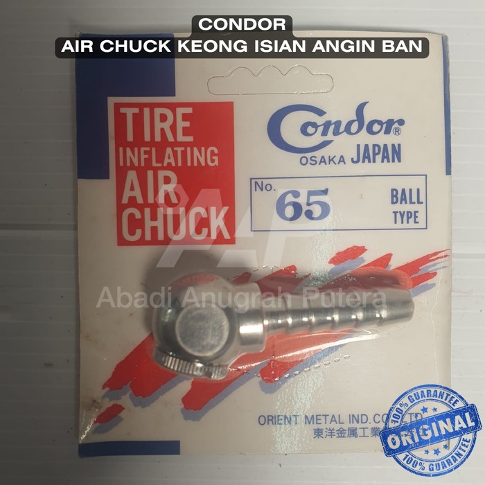 CONDOR  Air Chuck Keong No. 65 Ball Type Made in Japan / Tire Chuck / Isian Angin Ban