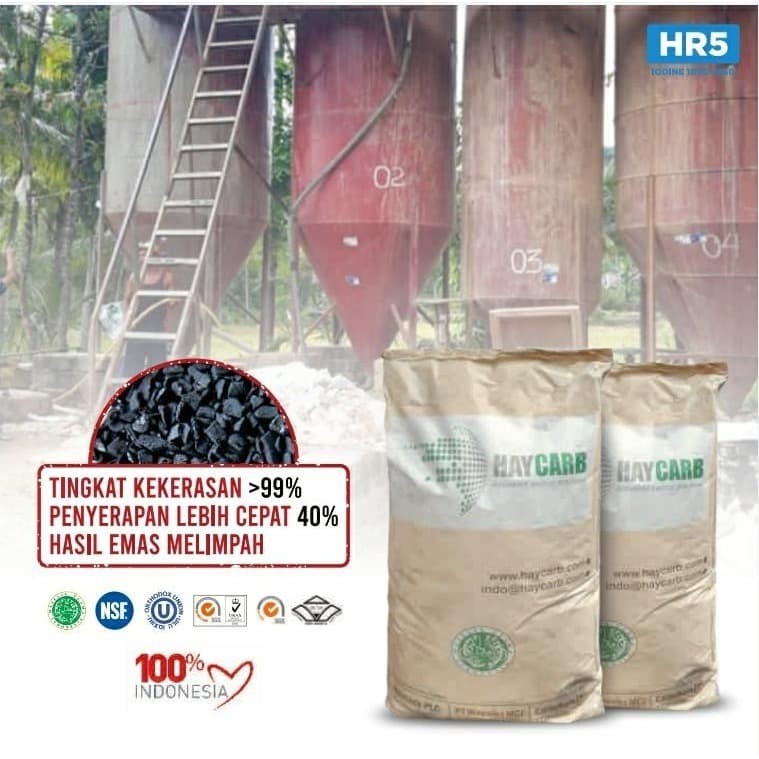 Karbon Aktif Tambang Emas Rakyat HR5, mesh 6 x 12 | Gold Mining