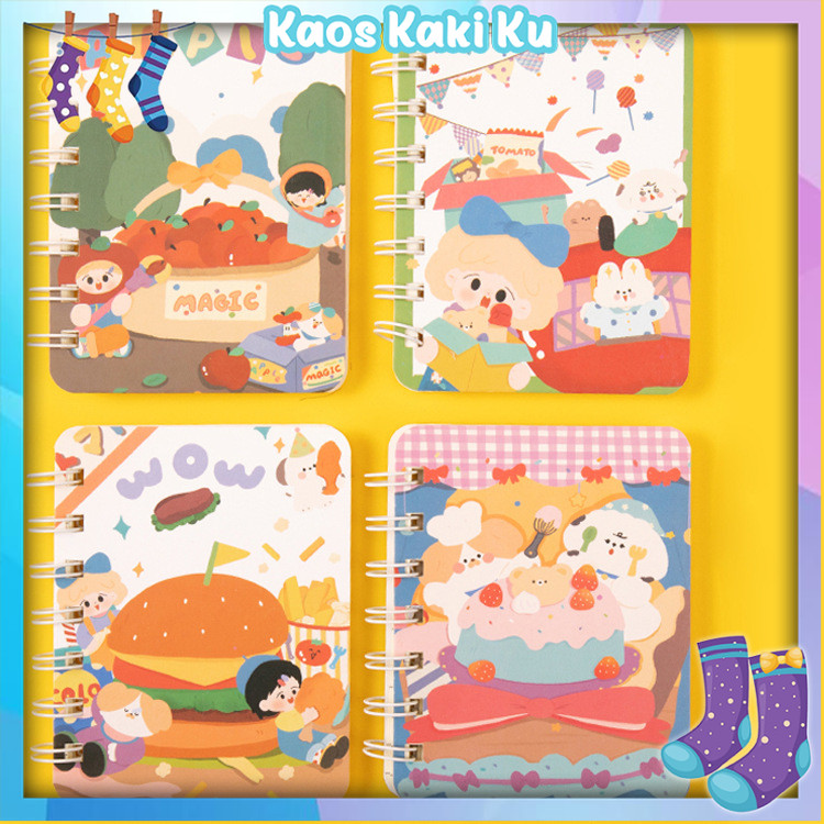

Buku Catatan A7 Buku Tulis Kertas Mini Notebook Ring Motif