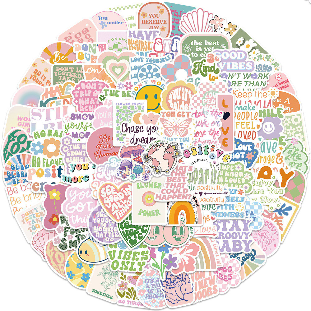 

10/30/50/100PCS ins Pink Motivational Phrase Stickers Graffiti Decals DIY Motorcycle Luggage Skateboard Toy Waterproof Sticker