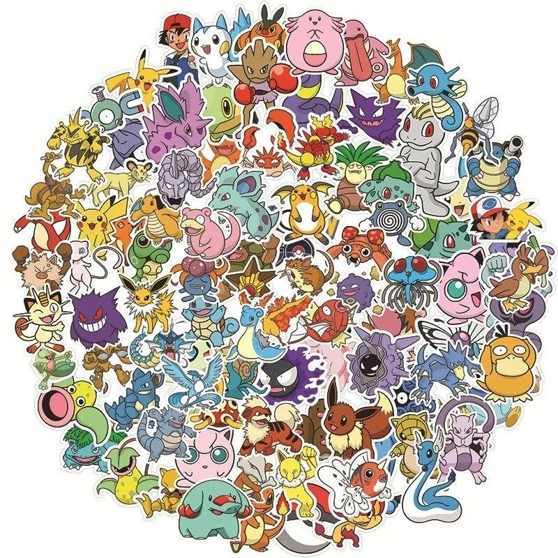 

50/100PCS Pokemon Stickers pack Sticker for Kids Children Laptop Cute Anime Children's Pack Waterproof Cool Funny Suitcase