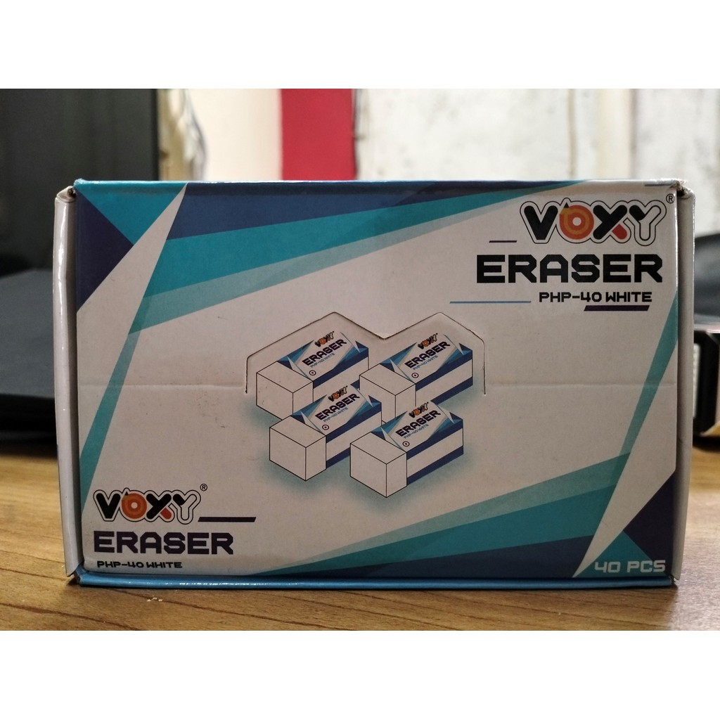 

setip penghapus karet warna putih merek voxy murah 1 boks isi 40 pcs Kualitas Terbaik, Harga Terjangkau! Murah