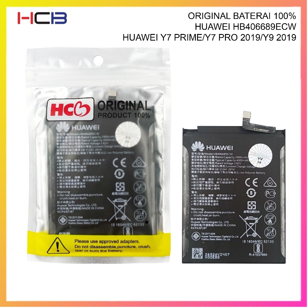 BATERAI HUAWEI HB406689ECW HUAWEI Y7 PRIME / Y7 PRO 2019 / Y9 2019 ORIGINAL 100%