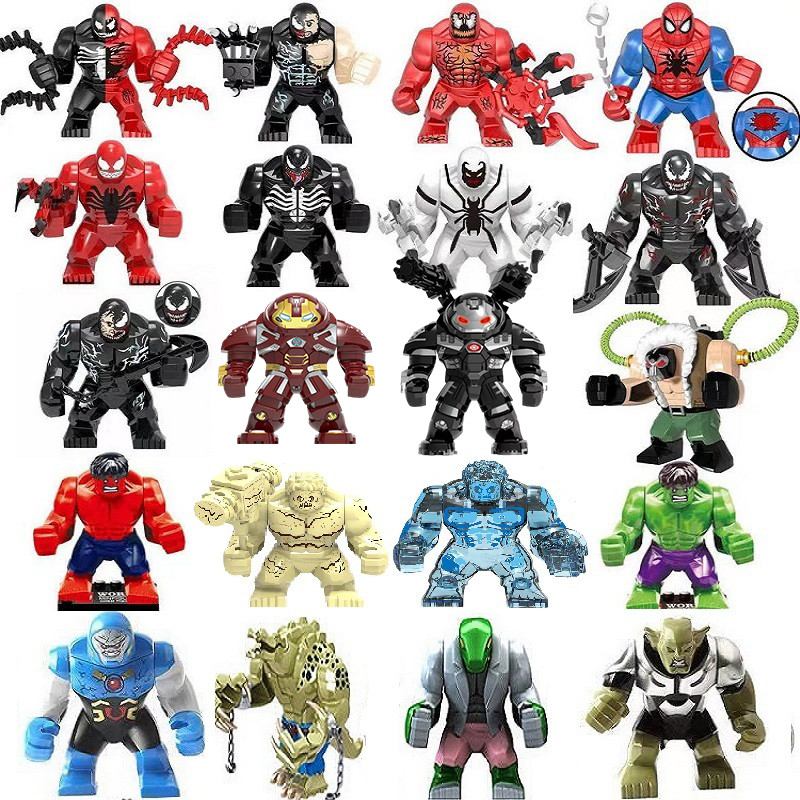 65 Marvel superhero mini block dolls, Avengers, Hulk, Spider Man, Iron Man, Venom, anime character p