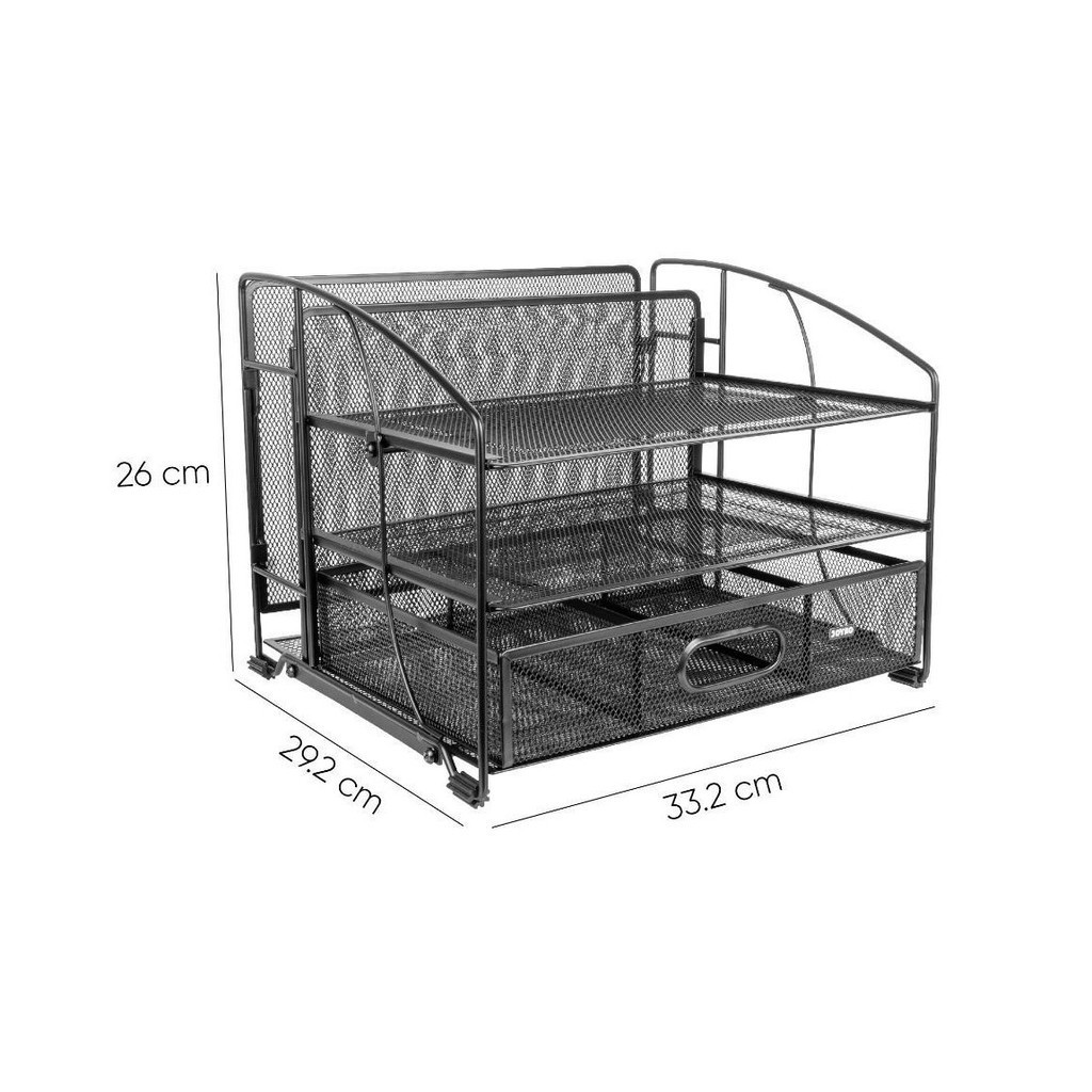 

Rak Susun Alat Tulis dan Kertas / Desk Set / Tempat Dokumen Organizer Meja Besi Jaring - Joyko DS-65 MURAH