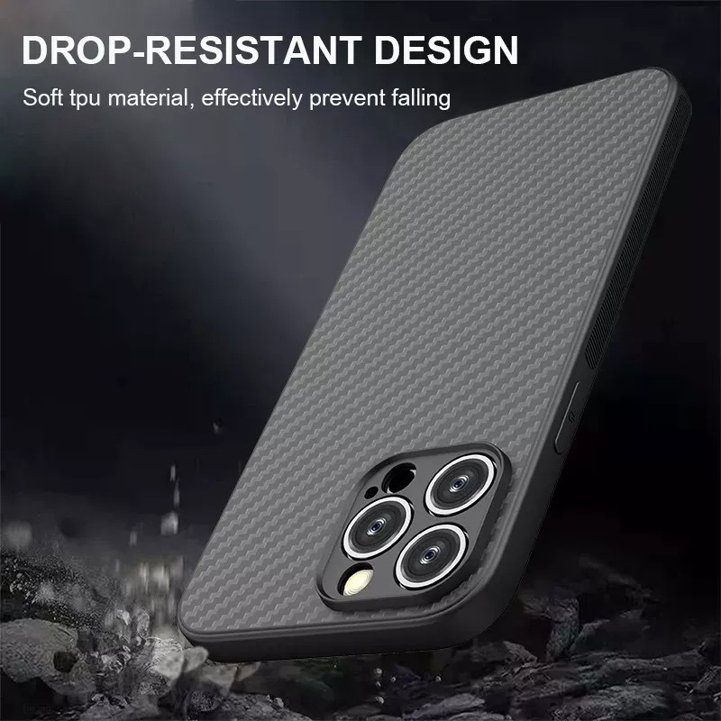 CASE IPHONE 13 / 13 MINI / 13 PRO / 13 PRO MAX SLIM FIT CASE CARBON FIBER ANTI HEAT ANTI PANAS