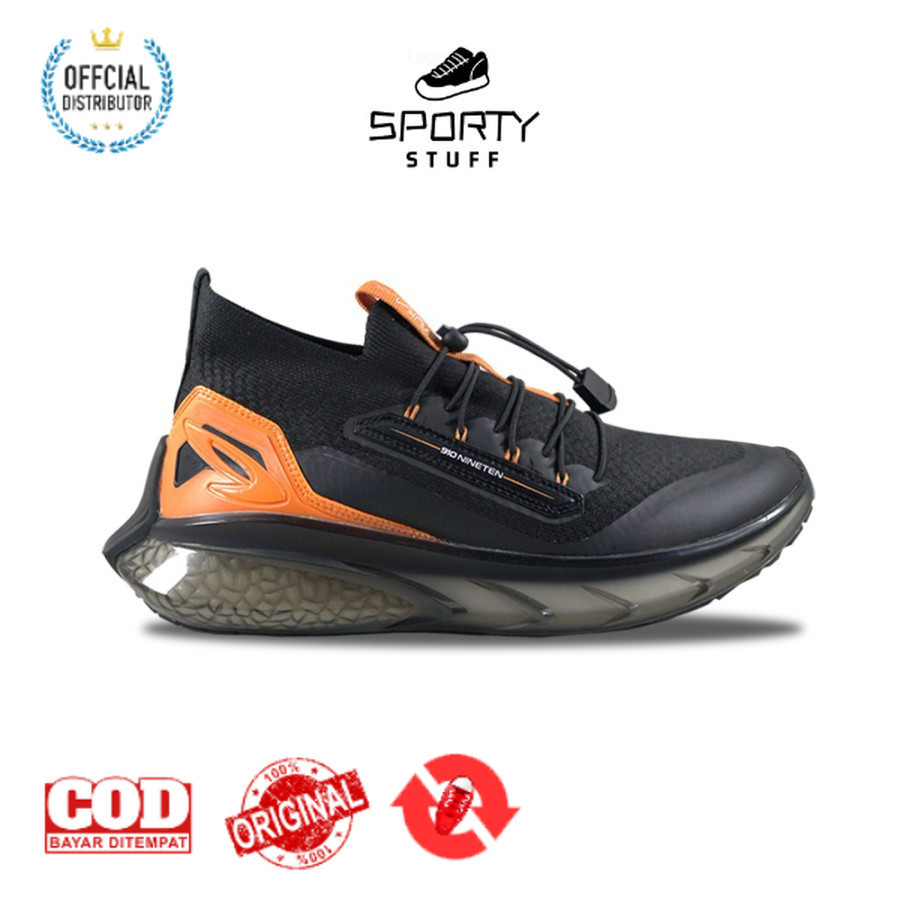 910 Nineten Yuka Ace Sepatu Training - Hitam/Orange