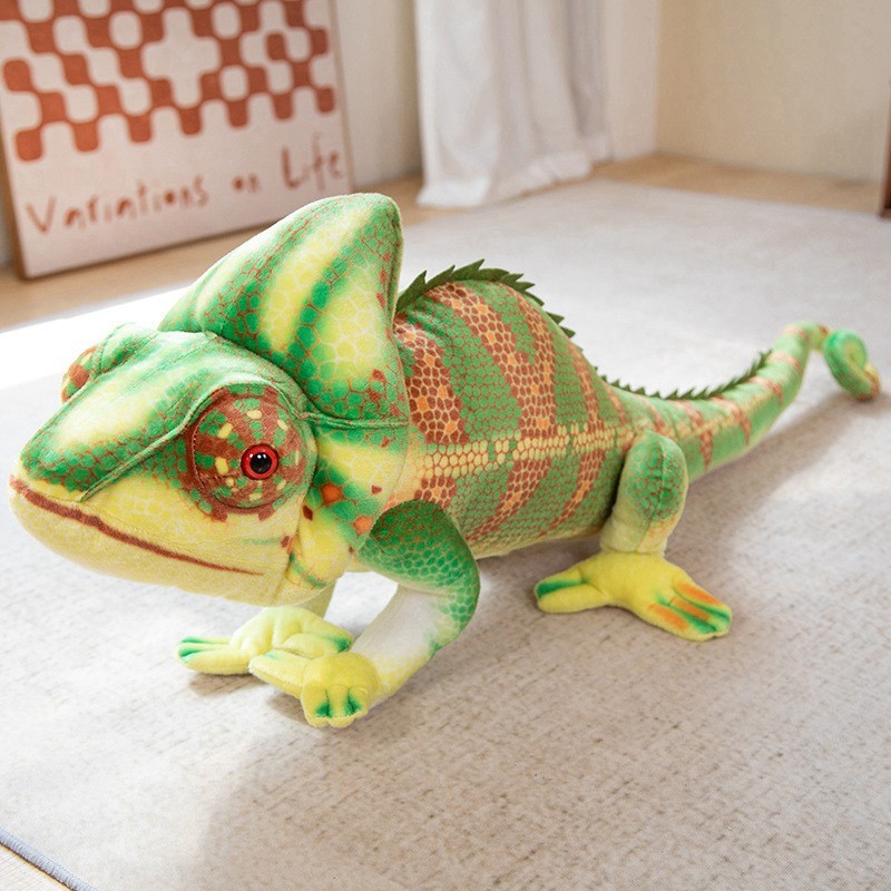 80CM/110CM Simulated Mane Lizard Doll Lifelike Chameleon Plush Toy Creative Boy Pillow Doll Birthday