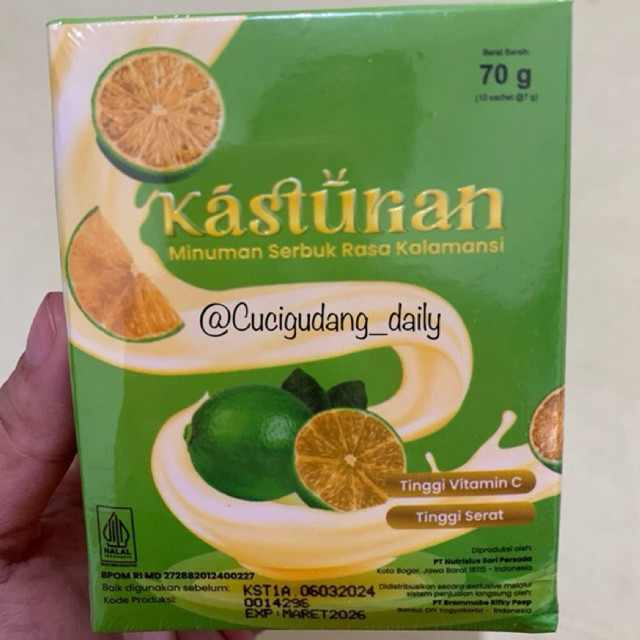 

KASTURIAN MINUMAN SERBUK RASA KALAMAMSI SOLUSI KESEHATAN TUBUH HARGA 1 BOX 10 SACHET 100% ORIGINAL