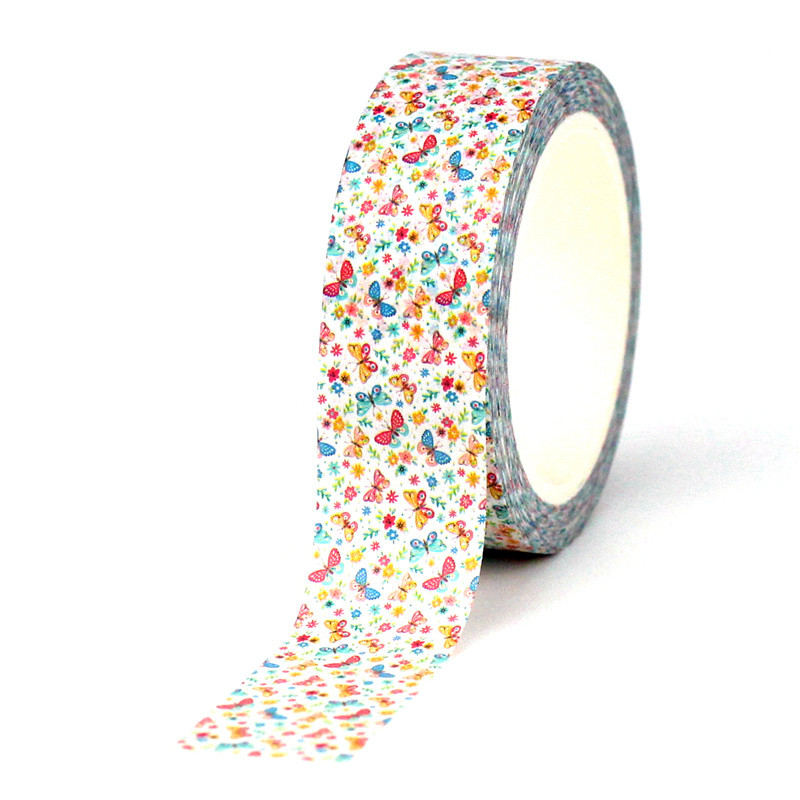 

2023 NEW 1PC. 10M Decorative Small Colorful Butterflies Adhesive Masking Washi Tape Cute Journaling Korean Stationery