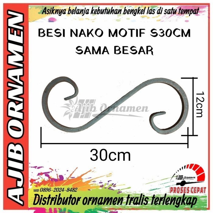 Nako motif S30cm tekukan sama besar nako 10mm  Homeware Equipt