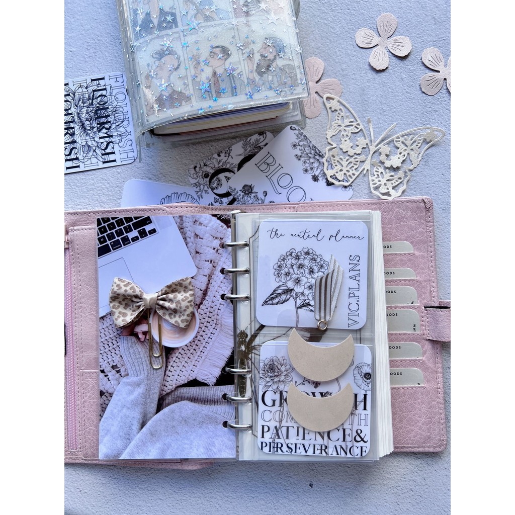 

A6Per A7 PVC Clear Insert Pocket For Loose Leaf Notebook Planner Organizer 6-ring Binder Accessories korean stationery