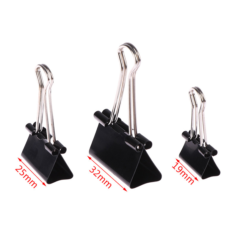 

10 pcs/lot Black Metal Binder Clips 19 / 25 / 32 mm Notes Letter Paper Clip Office Supplies Binding Securing clip Product