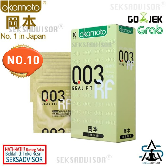 OKAMOTO CONDOM 0.03 REAL FIT. Kondom Okamoto RF, Tipis - 10 pcs