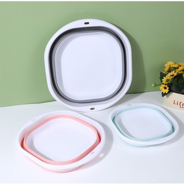 Baskom Lipat Ember Plastik Baskom Lipat Silikon Wastafel Bayi Ember Portable Multifungsi