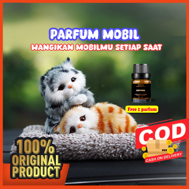 [ NEW INOVATION ] HOSELA Parfum Mobil Pajangan Dashboard Mobil Motif Kucing Bamboo Mini Hiasan Mobil