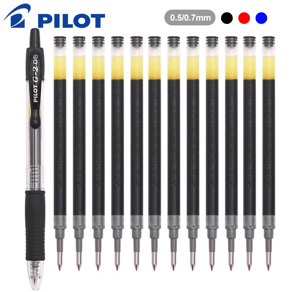 

1+12pcs Set Japan Pilot Gel Pen With Large Capacity BL-G2 Student Smooth Writing 0.5/0.7mm Office Signature School Stationery
