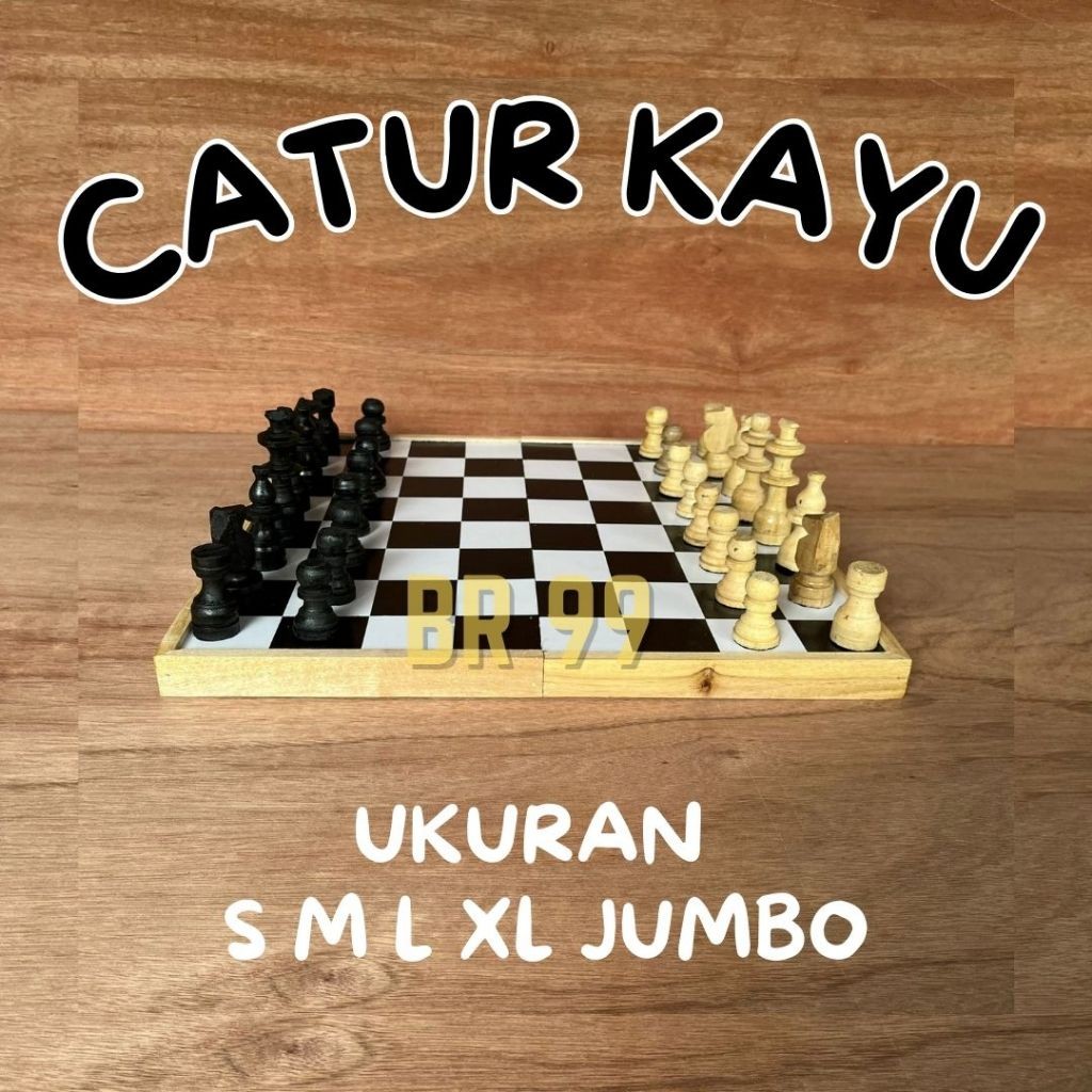 Catur Kayu Papan Catur Ukuran S-Jumbo