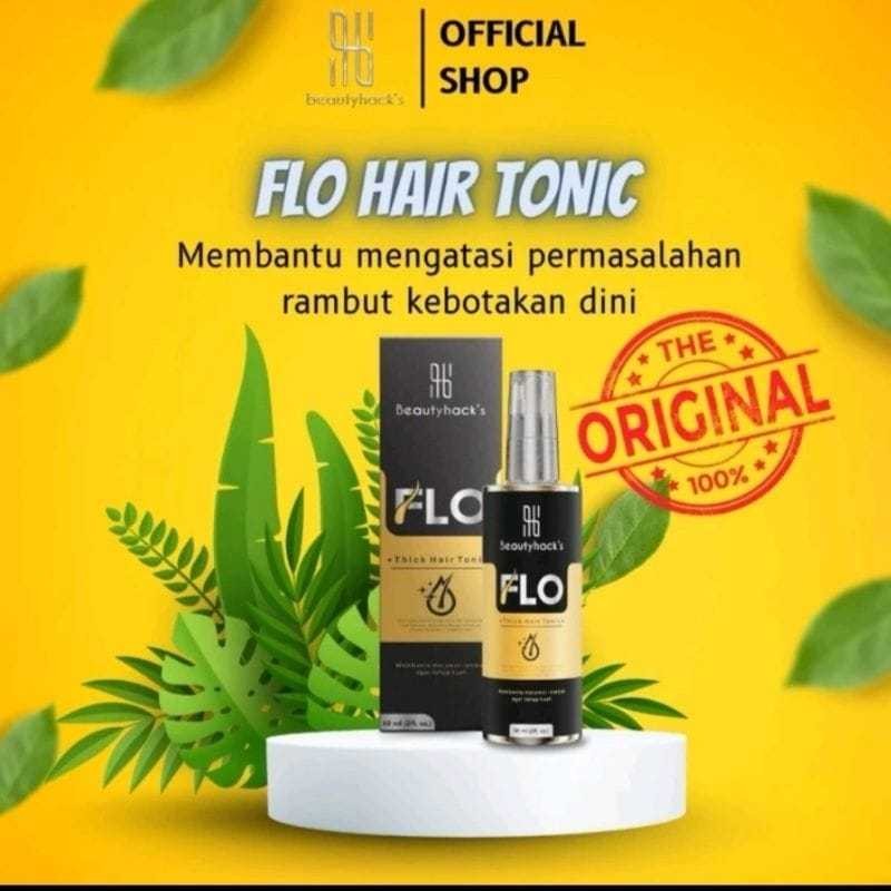 FLO Hair Tonic Penumbuh Rambut-Kebotakan Dini Original 60ml atasi rontok botak M