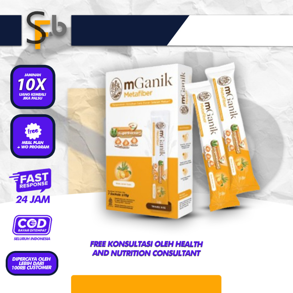 

MGANIK Metafiber Jeruk Dan Leci Travel Pack 105 Gram 7 Sachet