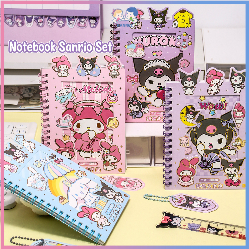 

Hannei Note Book Ring Karakter Kartun Stiker Buku Catatan 3D