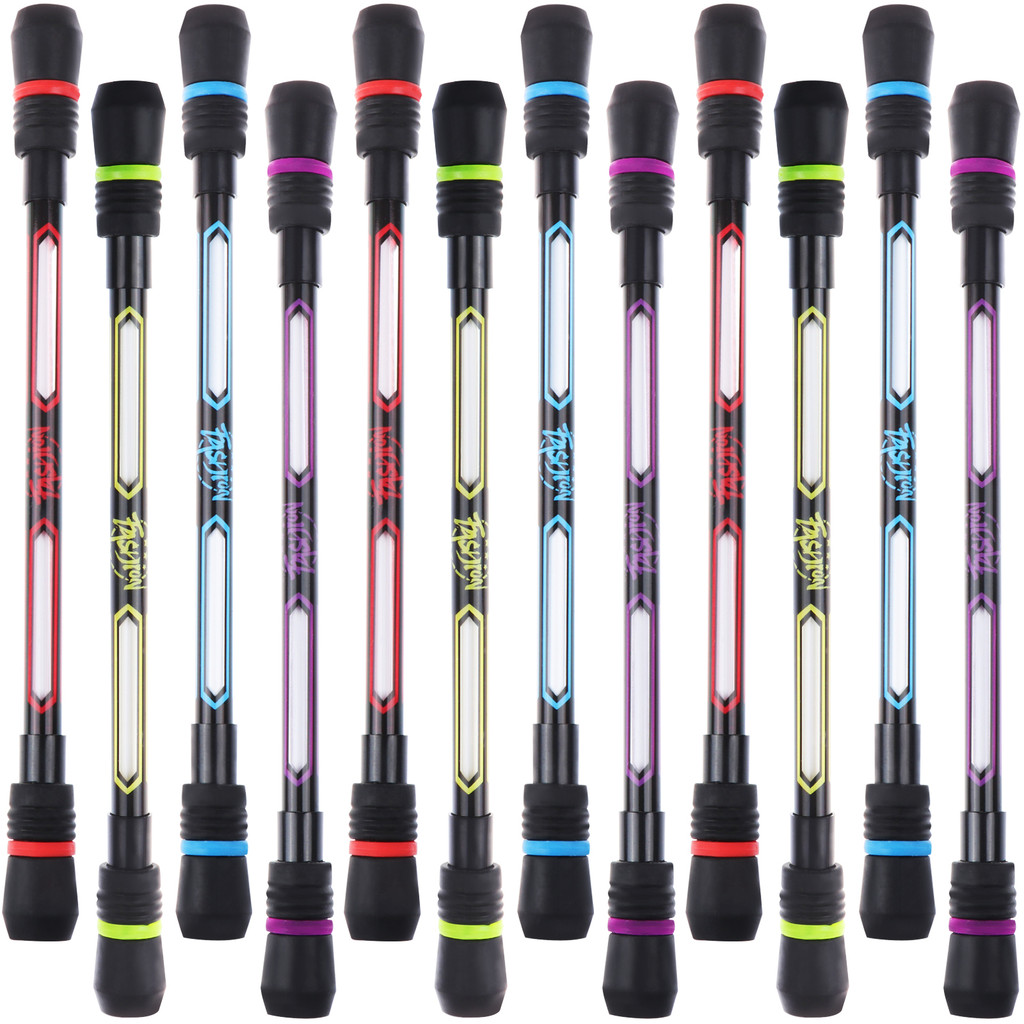 

12 Pcs Spinning Rotating Pen Gel Pen Beginner Practice Rotating Pen 19cm Student Stationery Gifts