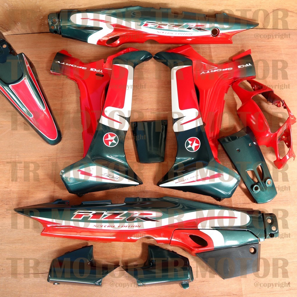 Cover Body Fizr Full Set Caltex Hijau Merah - Bahan Plastik ABS Tebal