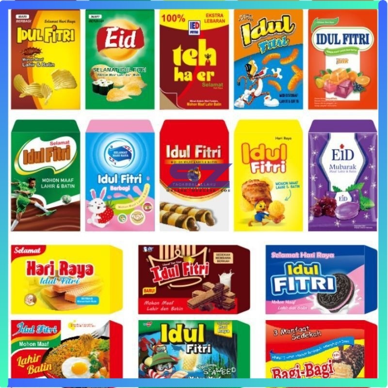 

amplop thr lebaran snack viral angpao sudah di lem 1 pack isi 10