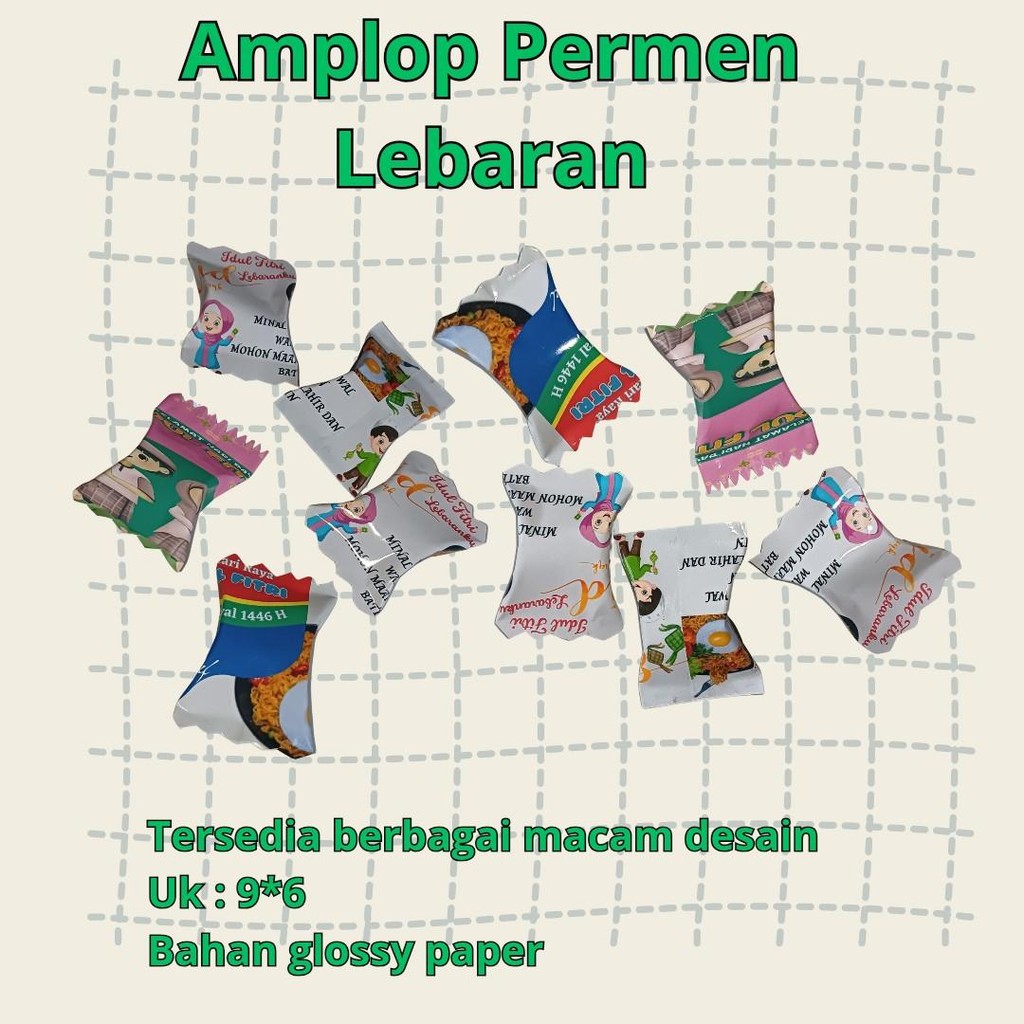 

Amplop Lebaran Bentuk Permen Viral Keikinian ( 20 pcs )