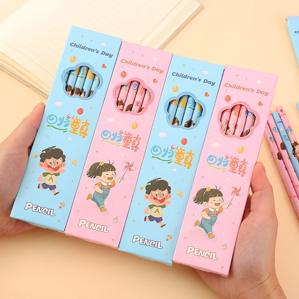 

6Pcs Durable Stationery HB Pencil Kid Gift Cartoon Painting Pencil Smooth Writing Sketch Pencil Office