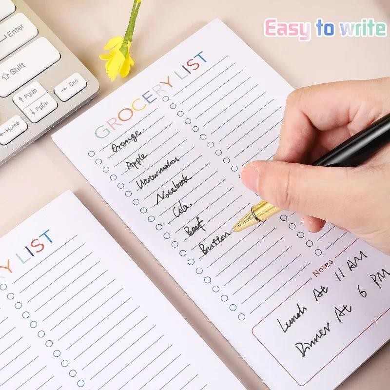 

60 Sheets Kawaii Magnetic Notepad Planner to Do List Grocery Shopping My Chores Memo pad for Fridge List Tearable Note Pad