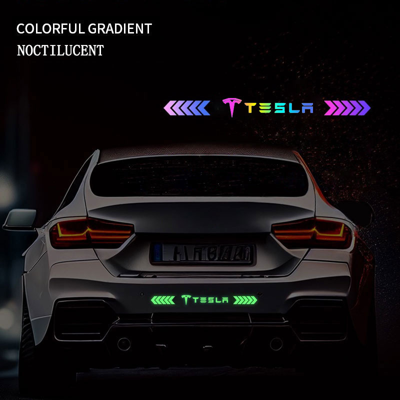 

Car Bumper Reflective Stickers Warning Strip Tape Secure Reflector Stickers For Tesla Model 3 Model X Model S Model Y Accessorie