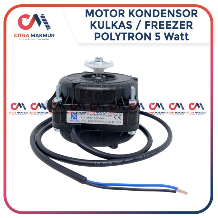 (FS) Motor Kondensor Showcase 5 Watt 5W Polytron Hitam Condenser Freezer Kulkas Dinamo Kipas Origina