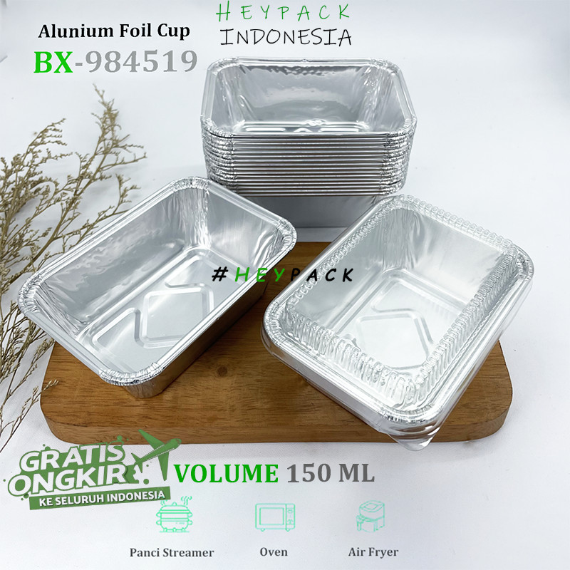 Alumunium Foil Tray Cup BX984519 Mini Bolu Macaroni Schotel Klapertart Brownies Spaghetti Brulee