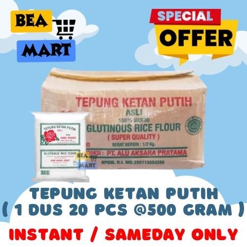 

[ INSTANT ONLY ] Tepung KETAN Rose Brand 1 KARTON Isi 20 PCS x 500gr | RoseBrand Grosir 1 Dus Isi 20 Pak 500 gr gram