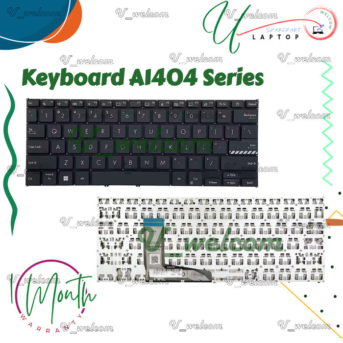 Keyboard VivoBook 14 X1404 X1404Z A1404Z A1404ZA X1404ZA A1404 Hitam non lampu
