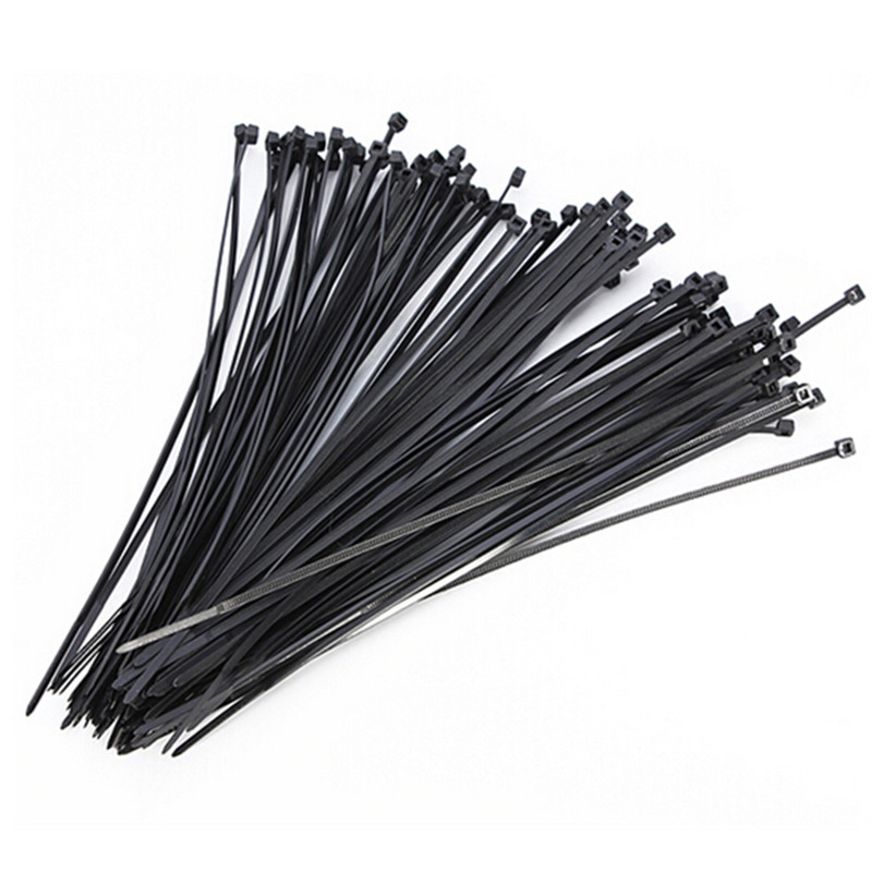 

100PCS Self-locking Plastic Nylon Tie Black Zip Wrap Strap Nylon Cable Tie Set 2.5*100 Fastening Ring Loop Wire Wrap