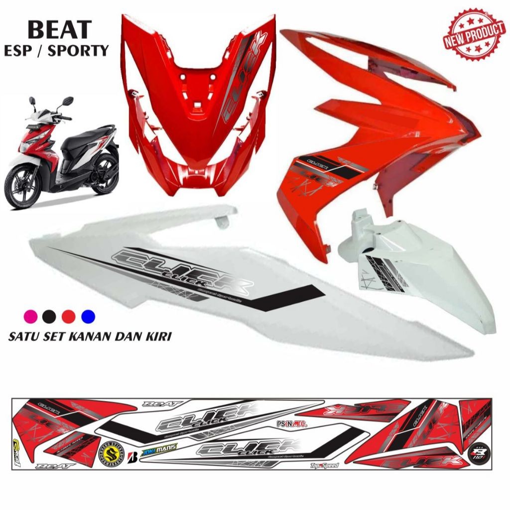 STIKER VARIASI MOTOR BEAT ESP BEAT STREET MOTIF SIMPLE LIST VARIASI