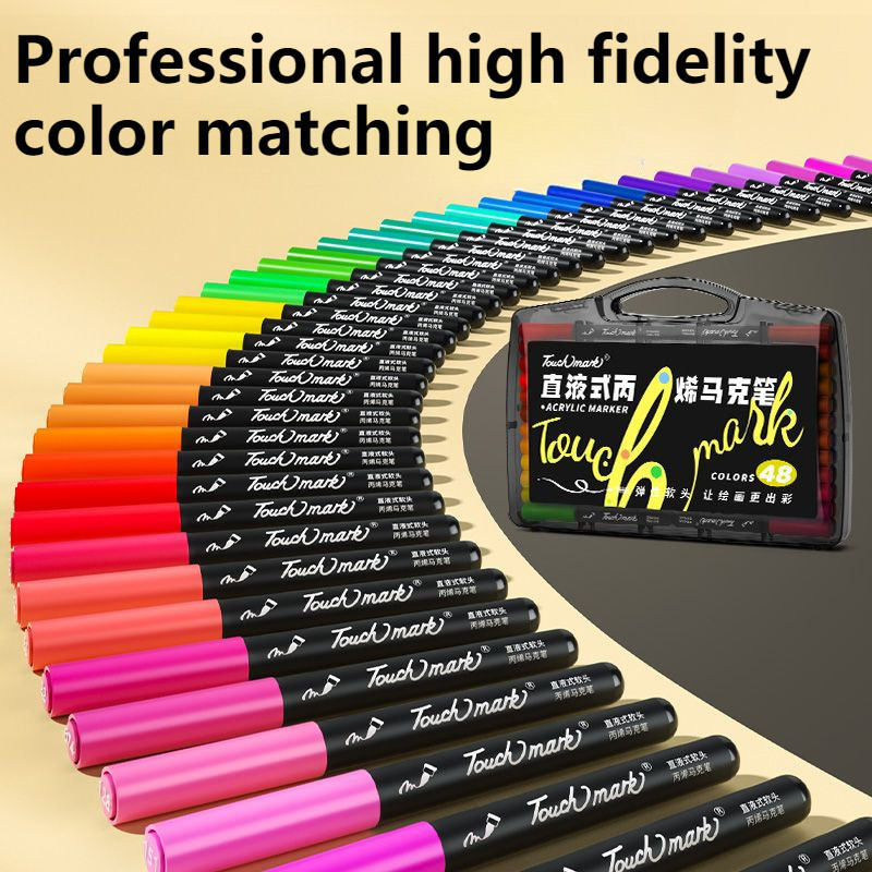

60 Warna Marker Cair Akrilik Langsung,Marker Cat Air Akrilik,Marker Katun untuk Tekstil,Kanvas,Batu, Kaca, Kayu, Kertas, DIY,Marker Cat untuk Bahan Baku Kerajinan Tangan DIY