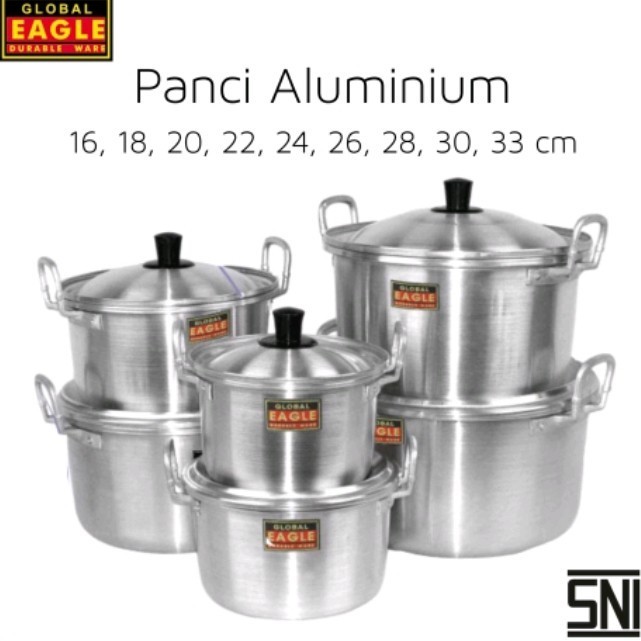 JAKLUIS_SHOP PANCI ALUMINIUM 30 CM MERK GLOBAL EAGLE PANCI KUAH SAYUR SOP PANCI MASAK AIR