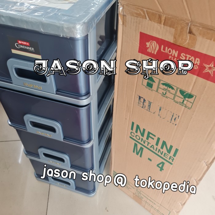 Lemari laci plastik/Container Lion Star Infini Susun 4
