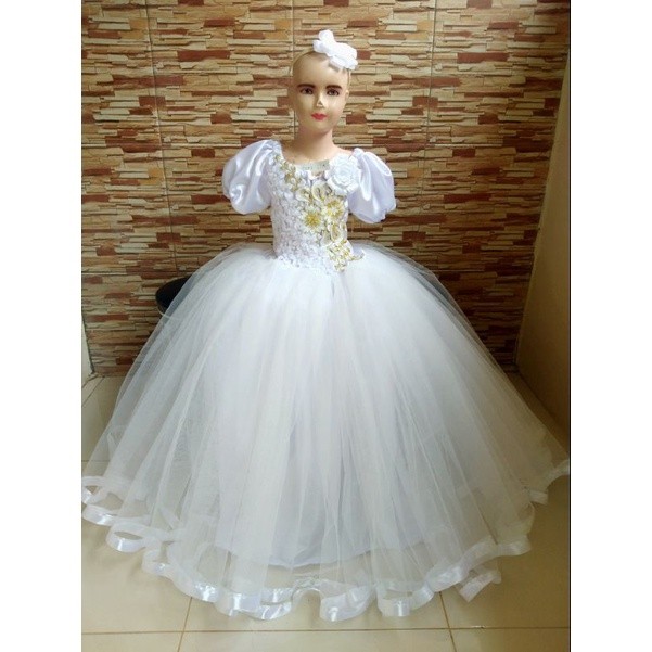 Gaun Anak Tutu Premium Bahan Tile Gratis Bando