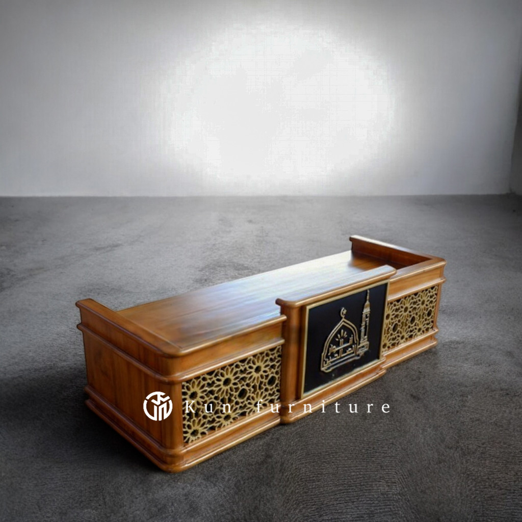meja majelis ukir - mimbar duduk -mimbar kayu jati