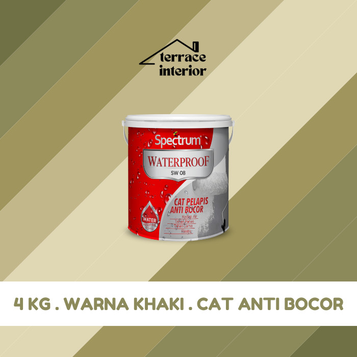 Cat Pelapis Anti Bocor Spectrum Waterproof Warna Khaki 4 KG